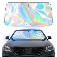 Iridescent Car Windshield Sunshade, Foldable For Use Strong Heat Insulation