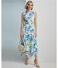 Calvin Klein Womens D-ring belt Midi Dress, Multicoloured, 8