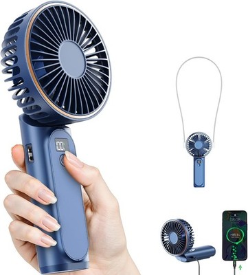 TUNISE Handventilator Tragbar 4000mAh 6 Geschwindigkeiten LED Display