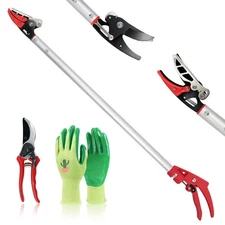 Cut and Hold Pruner Set, Lightweight 32-Inch Long Reach Pruner -Handed Operat...