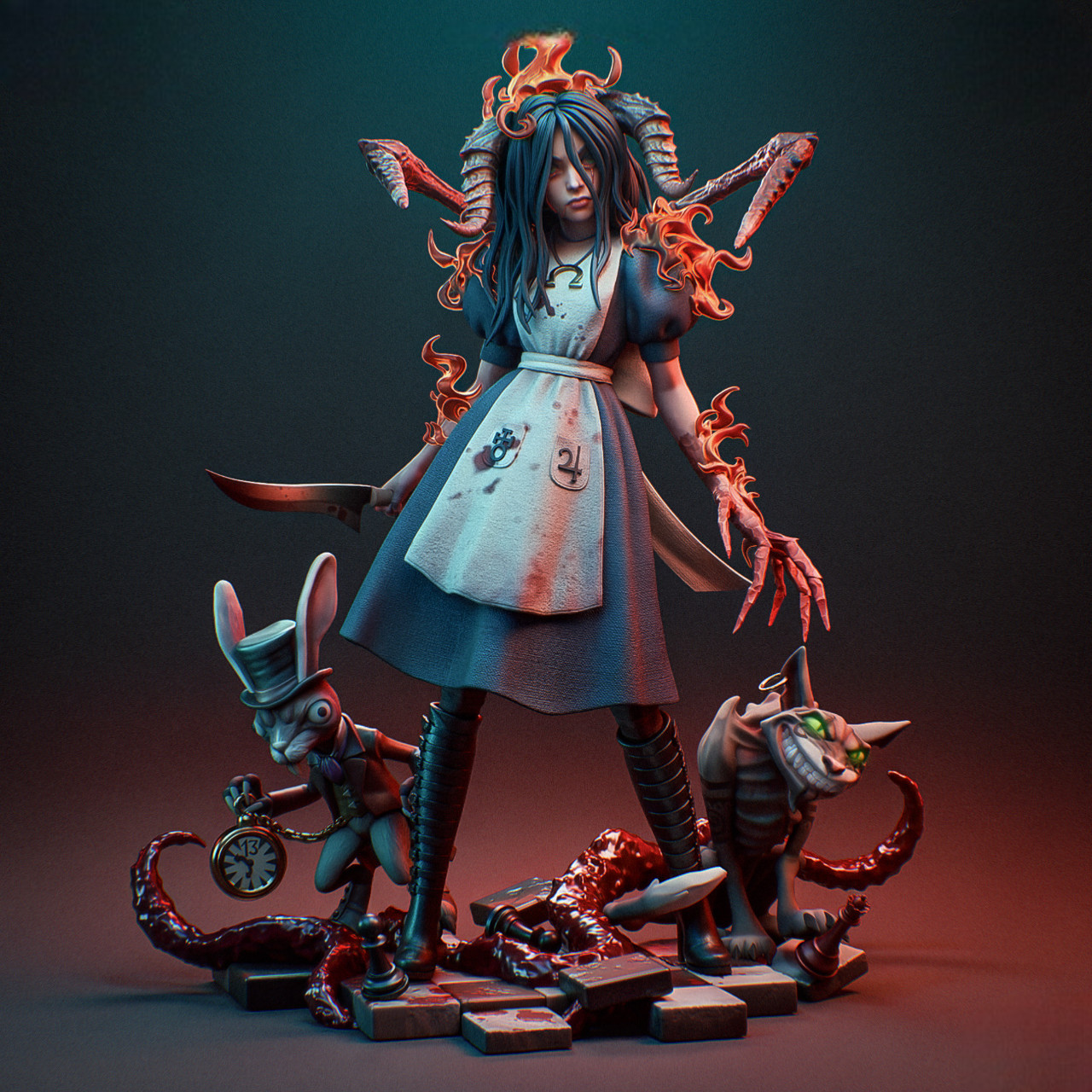 Figurine Alice au Pays des Merveilles en résine non peinte Bulkamancer 25cm