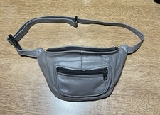 Vintage Leather Gray Leather Belt Bag Fanny Pack