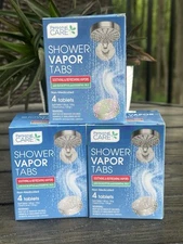Lot 3 Boxes Shower Vapor Tabs-12 Personal Care with Eucalyptus & Essential Oils