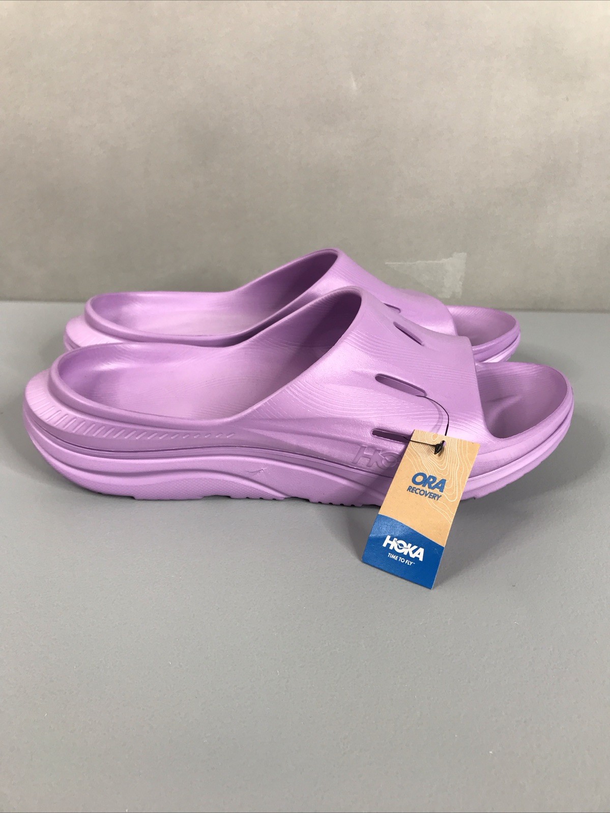 Sandalias para hombre Hoka U Ora Recovery Slide 3 violeta flor cómodas estilo de vida talla 14