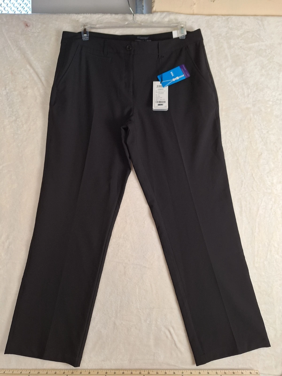 LESMART Golf Trousers Pants Women 16 Black Mid Rise Straight Leg Performance NWT