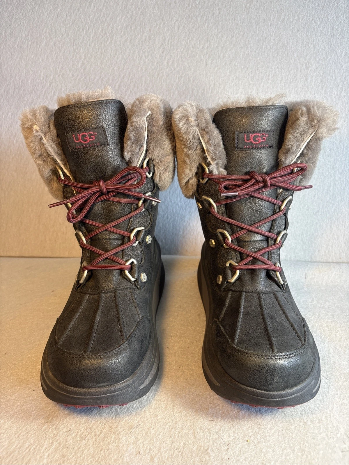 Ugg Australia Men's Size 10 Fur Wool & Leather Waterproof Winter Duck Snow Boot