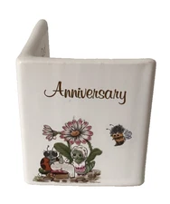 Ceramic Anniversary Greetings Card Keepsake Vintage Retro  Small