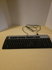 HP KU-0316 434821-001 Black/Silver Standard USB-Wired Keyboard Tested