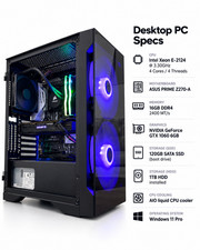 Gaming Desktop PC Intel Xeon E-2124 GTX 1060 6GB 16GB RAM 120GB SSD + 1TB HDD