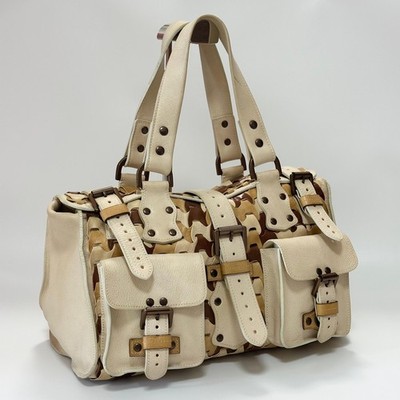 Mulberry Roxanne Handtasche Beuteltasche Schultertasche Vintage Y2K Leder Wei...