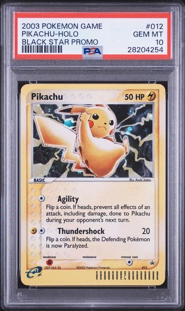 2003 POKEMON BLACK STAR PROMO #012 PIKACHU-HOLO PSA 10