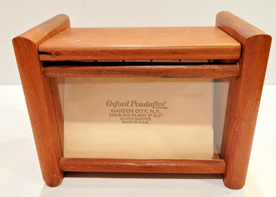 VTG Recipe Box Dolphin Teak Wood Teakwood Plexi-Glass Front 4.75'' x 6.5'' x 4''