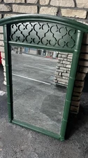 Vintage Thomasville Wall Mirror Green Arch Frame 1970 Solid Wood 52x29
