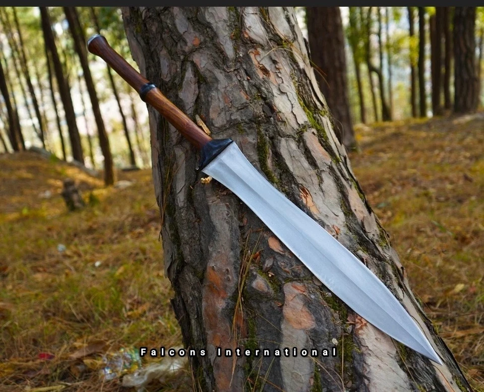Handmade High Carbon Steel Sword |Full Tang ready battle Gladius Blade with Leat - Image 2 of 4
