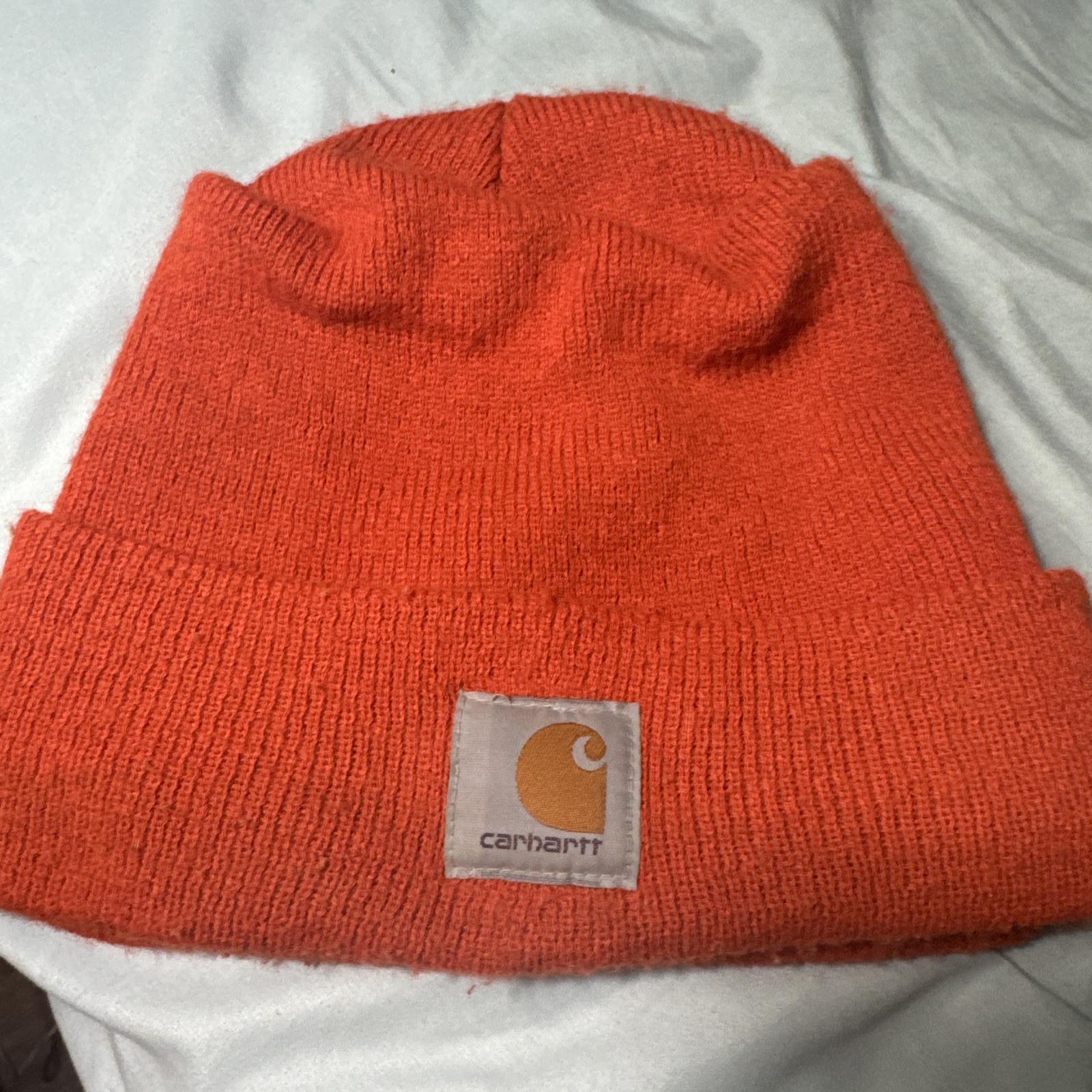 Carhartt Knit Fold-up Cuffed Beanie Burnt Orange Winter Hat A18 Workwear