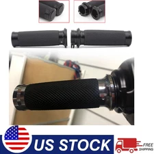 Aluminum Black 1" Handle Bar Hand Grips For Harley Touring Chopper Bobber Honda
