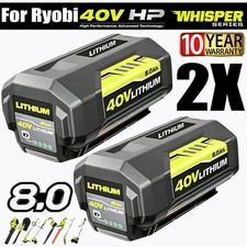 1-2PACK 8.0Ah Battery 40 Volt for Ryobi 40V Lithium-ion OP40602 Battery with LED