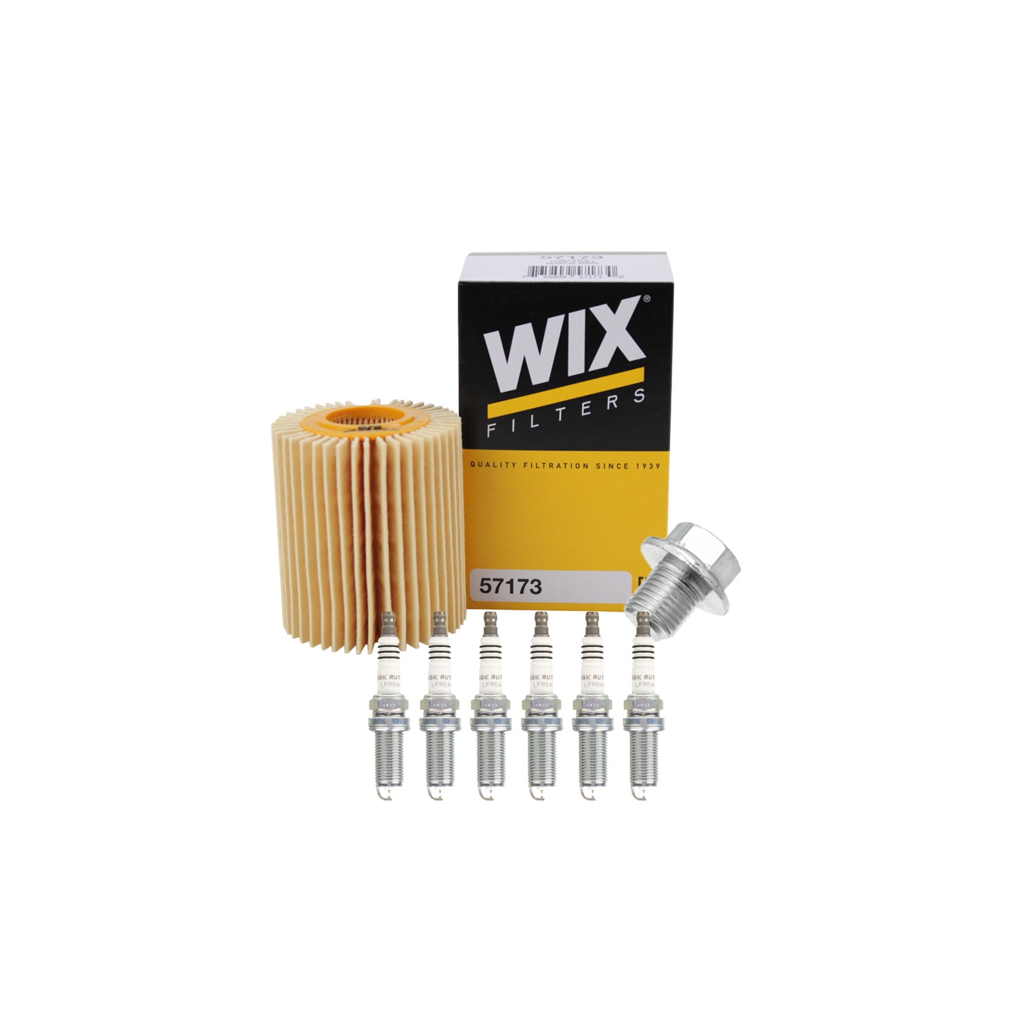 Wix Engine Oil Filter  NGK 6 Spark Plugs kit for FJ Cruiser 4.0L V6 DOHC 1GR-FE