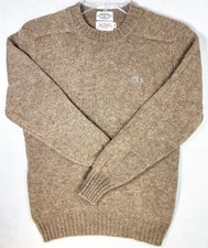 RARE VTG 1980's Izod Lacoste Womens Pure Virgin Wool Sweater Tan Croc Logo Sz 16