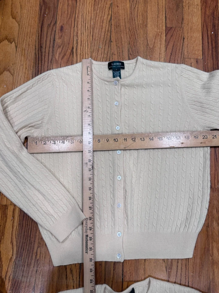 Suéter y cárdigan Lauren Ralph Lauren tejido con cable mezcla de cachemir 2 piezas grande Foto 3 de 4