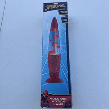 NEW Marvel Spiderman 13" Red Lava Motion Volcano Lamp Red Wax in Blue Liquid