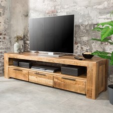 Massives TV-Board IRON CRAFT 170cm Mangoholz Lowboard 3 Schubladen Massivholz