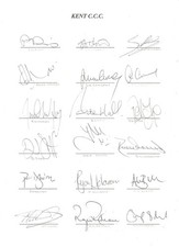 18 x KENT CCC - Cricketers Signatures on A4 Sheet