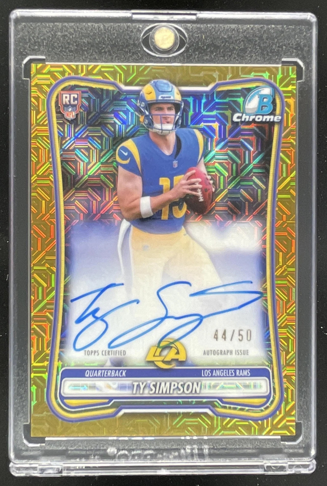 2026 Bowman Chrome Rookie Autograph Gold Mojo #BCRA-TS Ty Simpson RC Auto /50