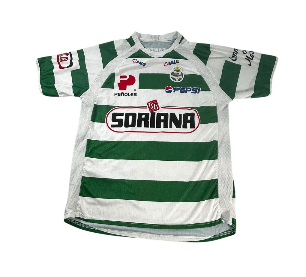Club Santos Laguna Soccer Jersey Men Large Liga Mx Mexico 2009/2010 Striped
