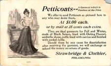 Strawbridge & Clothier Petticoat Trade Card 1890s Philadelphia