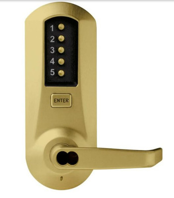 Simplex 5031Bwl26d41 Mechanical Push Button Lockset, Satin Chrome, 1-3/8'' To