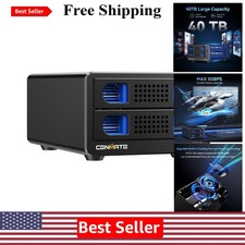 Aluminum Dual Bay Hard Drive Enclosure with Cooling Fan  USB A/C 3.0