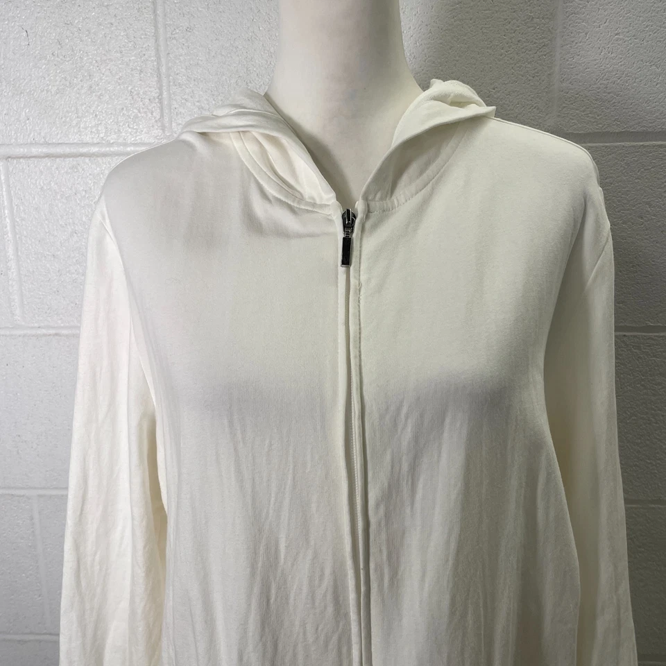 Женская спортивная толстовка с капюшоном Karen Scott большая с белыми длинными рукавами на молнии для улицы - Изображение 4 из 4