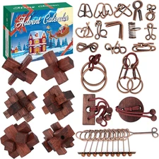 Advent Calendar 2025, Christmas Countdown Calendar Gift Box with 24 Brain Teaser
