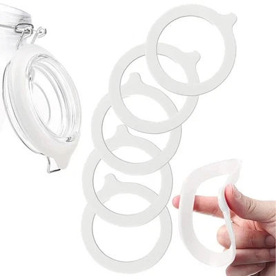 5X Anillo de sellado de goma para frascos de vidrio juntas de sellado de repuesto de silicona hermética