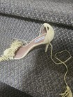 STEVE MADDEN SASSEY 10 LEATHER YELLOW TIE UP ANKLE HEELS — photo 5