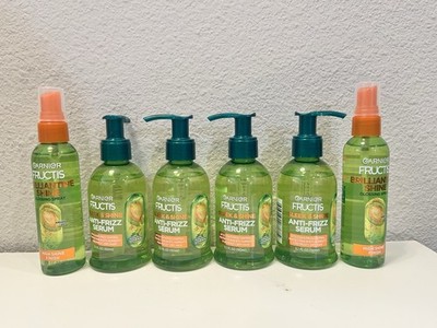 6 PACK Garnier Fructis Sleek & Shine Anti-Frizz Serum -Glossing Spray