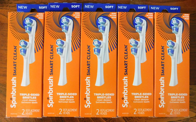 #ad #ad Lot Of 5 Spinbrush Smart Clean SOFT Replacement Heads 5 Pack = 10 Total Heads $29.99