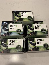 5 Boxes HP Officejet 920XL Original Ink Cartridge - Black (CD975AN#140) EXP 2022