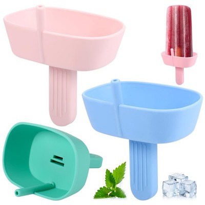Hejo 4 Stück Tropffrei Eis am Stiel-Halter für Kinder, Silikon Eishalterung f...