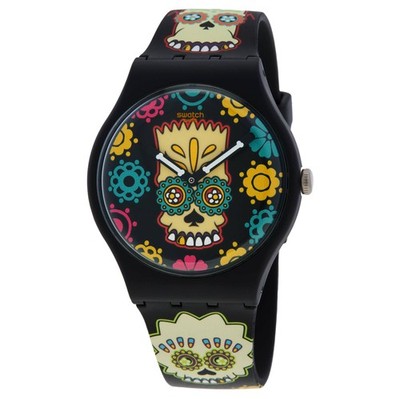 Swatch The Simpsons D'Oh Of The Dead Quartz Black Dial Unisex Watch SO29Z135