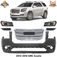 Front Bumper Cover Fascia & Grille Assembly Kit For 2013-2016 GMC Acadia