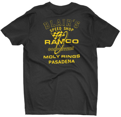 RAMCO MOLY RINGS Blair's Speed Shop Black Tee T-shirt