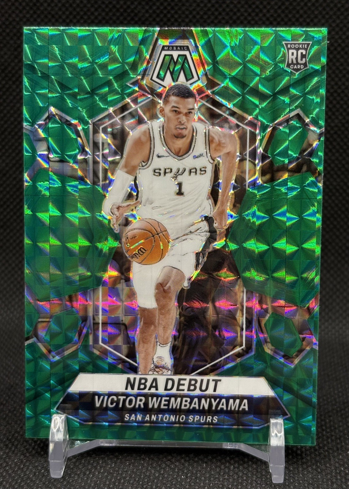 2023-24 Panini Mosaic - NBA Debut Victor Wembanyama #257 Green Mosaic Prizm (RC)