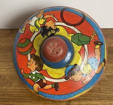 Metal TOY Top BRYAN OHIO USA Antique RED Children KITE HOOP BALL WORKS