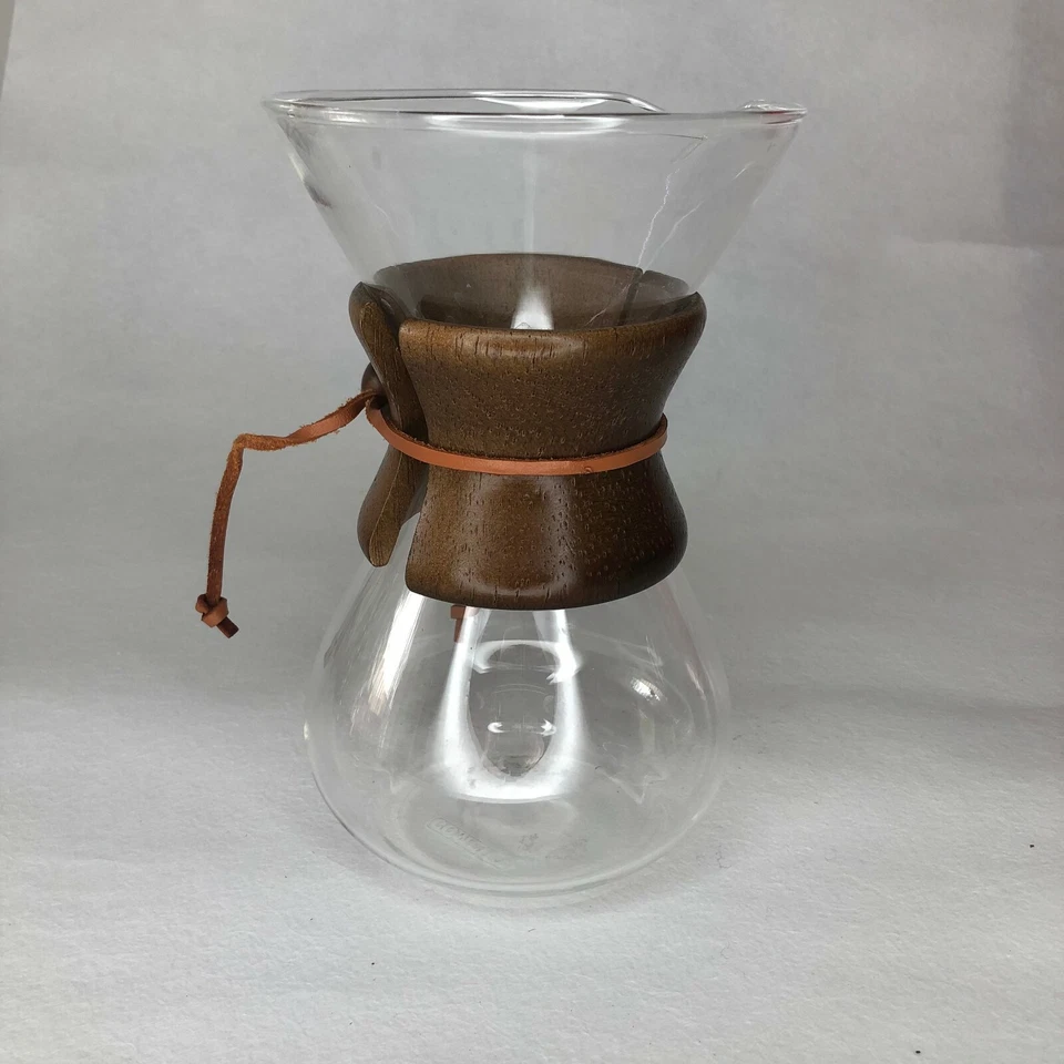 Vintage Comfify Chemex Type Pour Over Coffee Carafe Wood Collar 8” - Image 3 of 4
