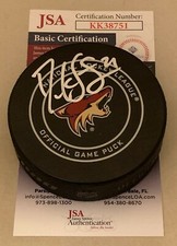 Derek Stepan signed Arizona Coyotes Official Game Puck autographed 2 JSA