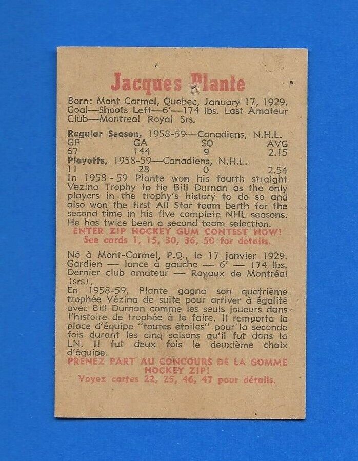 1959-60 PARKHURST 59-60 PARKIES NHL HOCKEY CARD 1-50 SEE LIST - Picture 87 of 105