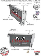 Jr Champion 2 Row Radiator For 1969 - 1972 Chevrolet Corvette Small Block Engine
