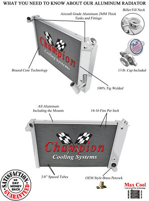 RN Champion 2 Row Radiator for 1969 - 1972 Chevrolet Corvette Small Block Engine